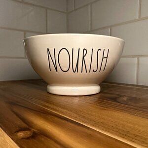 Rae Dunn 6” Ceramic Bowl – “NOURISH” – Artisan Collection
